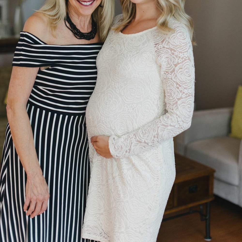 Pinkblush Cream Lace Maternity Dress